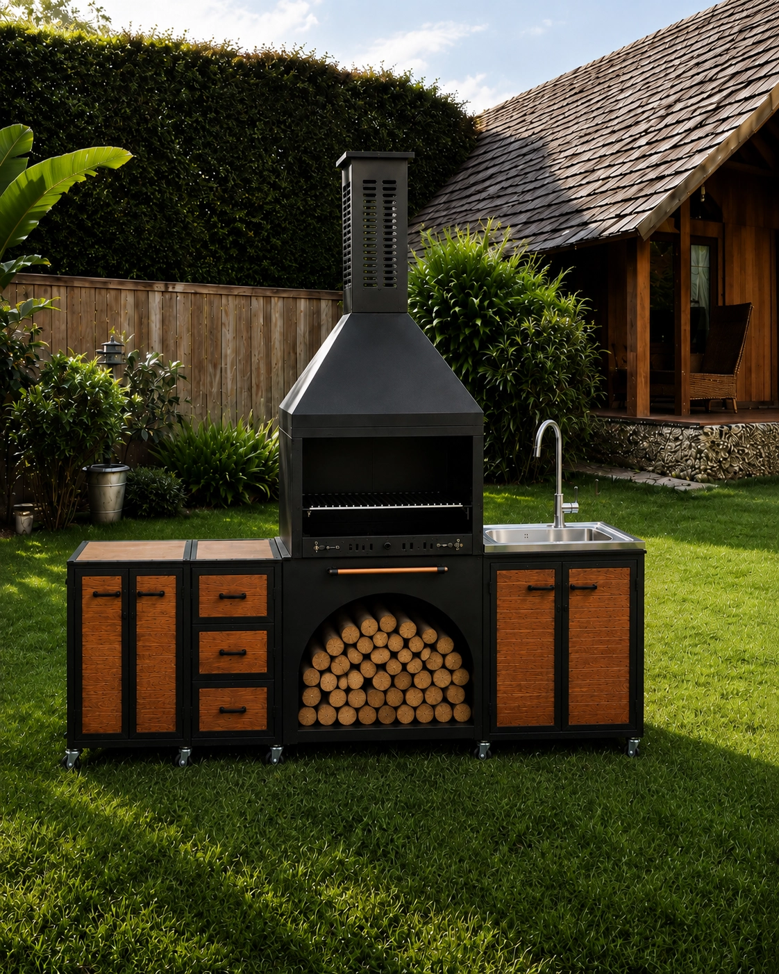 Leopard L Bbq Dekoratif Bahçe Barbekü